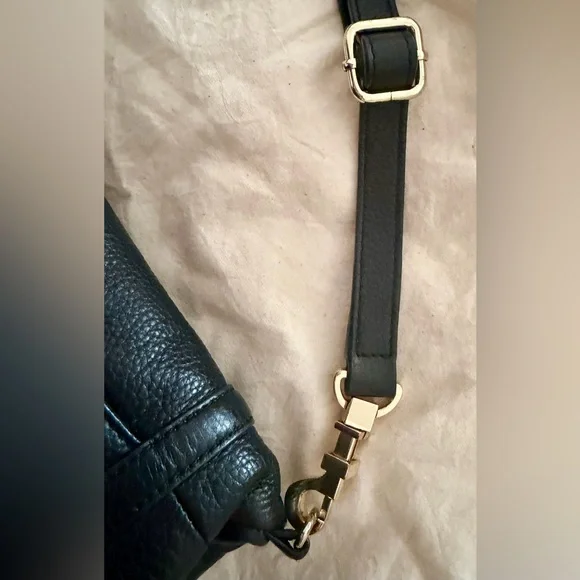 Tory Burch Amanda Foldover 3-Way Black Pebbled Leather Crossbody Bag - Picture 9 of 13